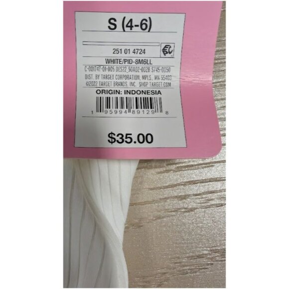 Stoney Clover Lane White Ribbed Henley One-Piece Swimsuit Size Small - Picture 8 of 8